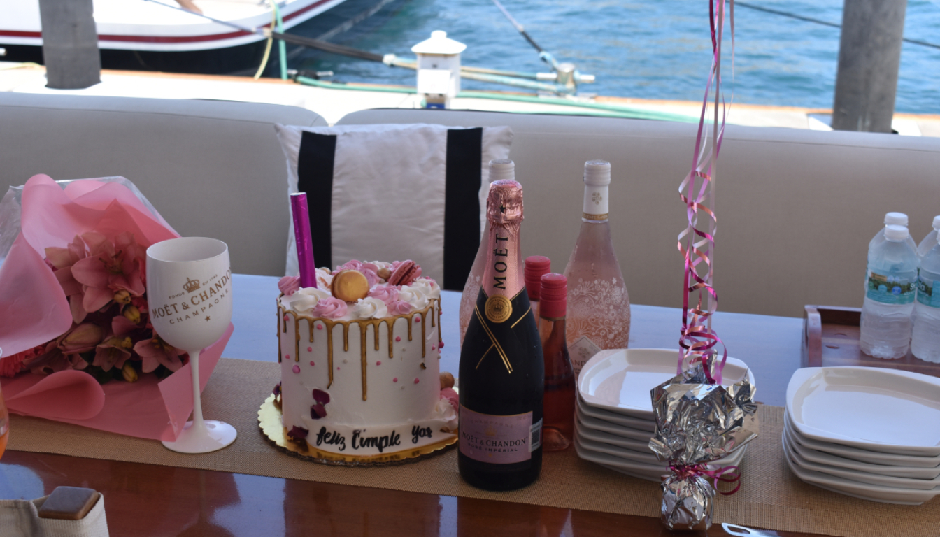 Birthday party on yacht