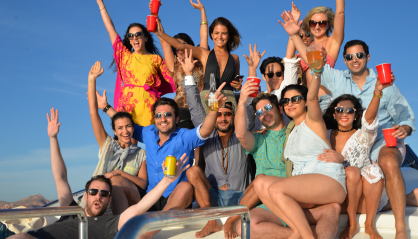 Client entertainment on yacht deck