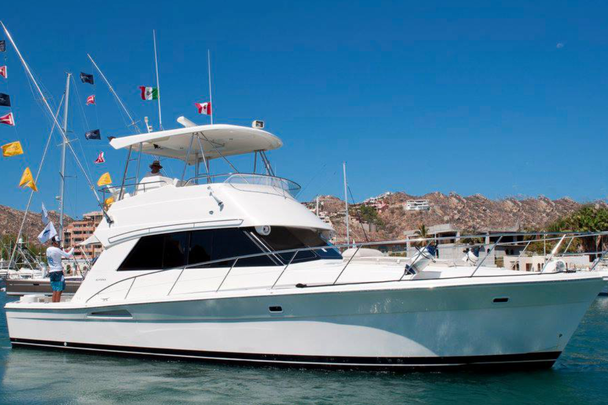 Trophy marlin catch on luxury sport fishing yacht charter departing IGY Marina Cabo San Lucas