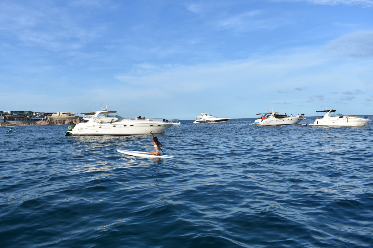 Family charter with children snorkeling private yacht Sea of Cortez Los Cabos Mexico